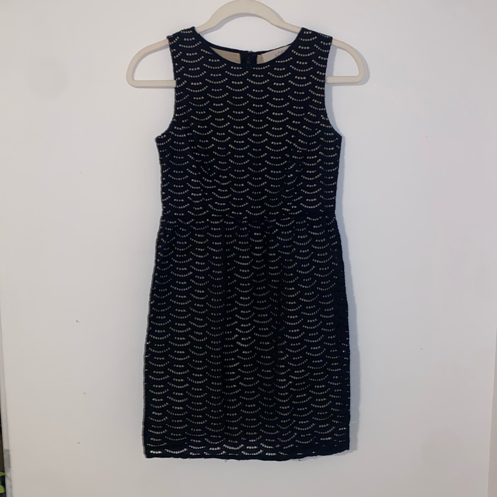 Ann Taylor Loft Petites Black Embroidered Eyelet Cocktail Dress - size 2